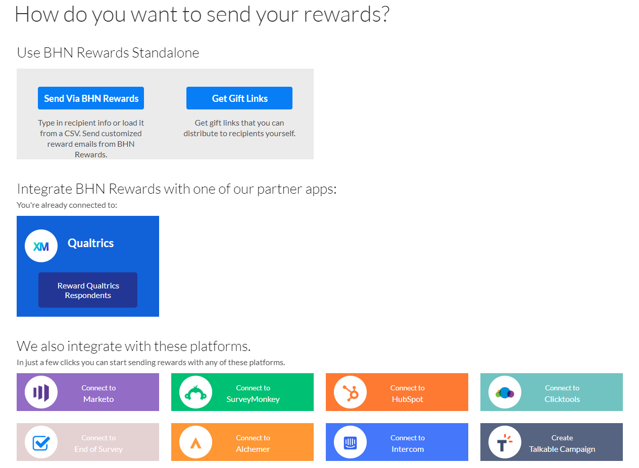 screenshot of BHN Rewards